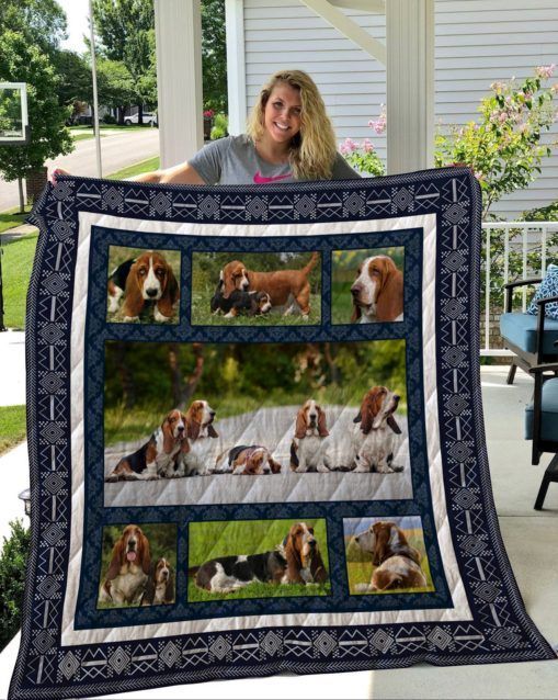 QUI15005 Basset Hound Quilt Blanket