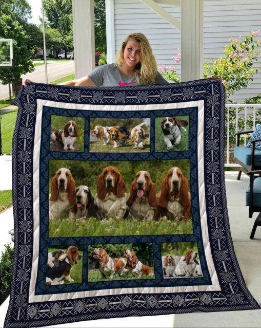 QUI15006 Basset Hound Quilt Blanket