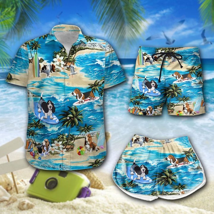 Basset Hound Hawaii Men & Women Set THT20072801-THO20072801