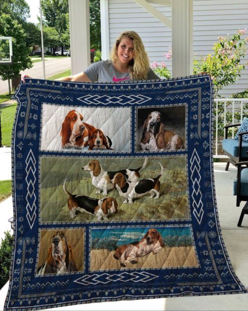QUI15004 Basset Hound Quilt Blanket