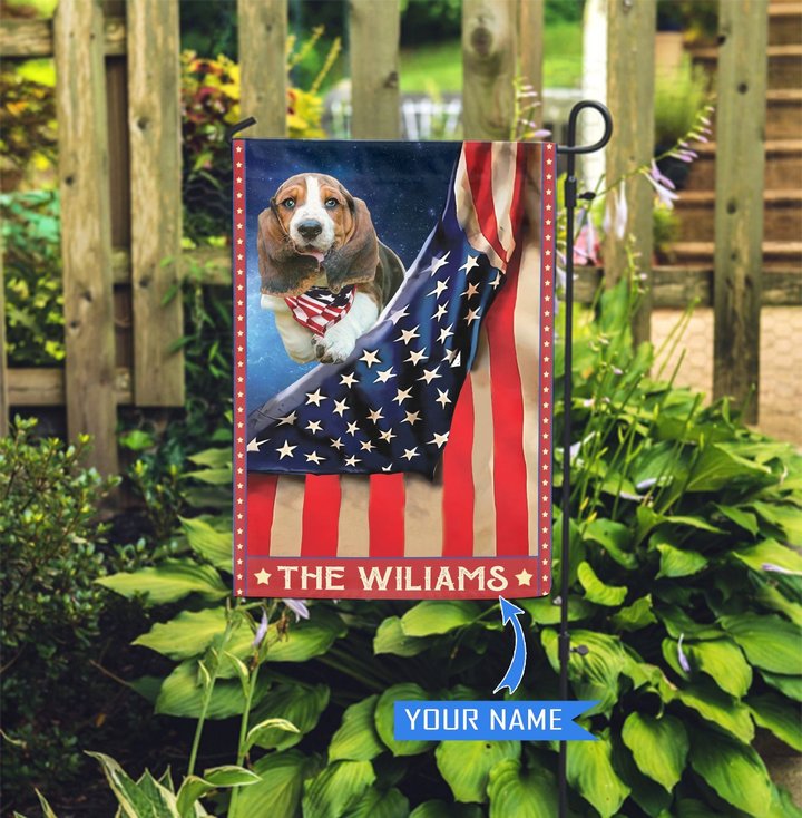 CHFD0202 Basset Hound Personalized Garden Flag