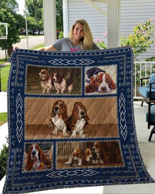 QUI15003 Basset Hound Quilt Blanket