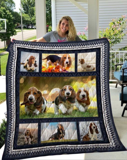 QUI15008 Basset Hound Quilt Blanket