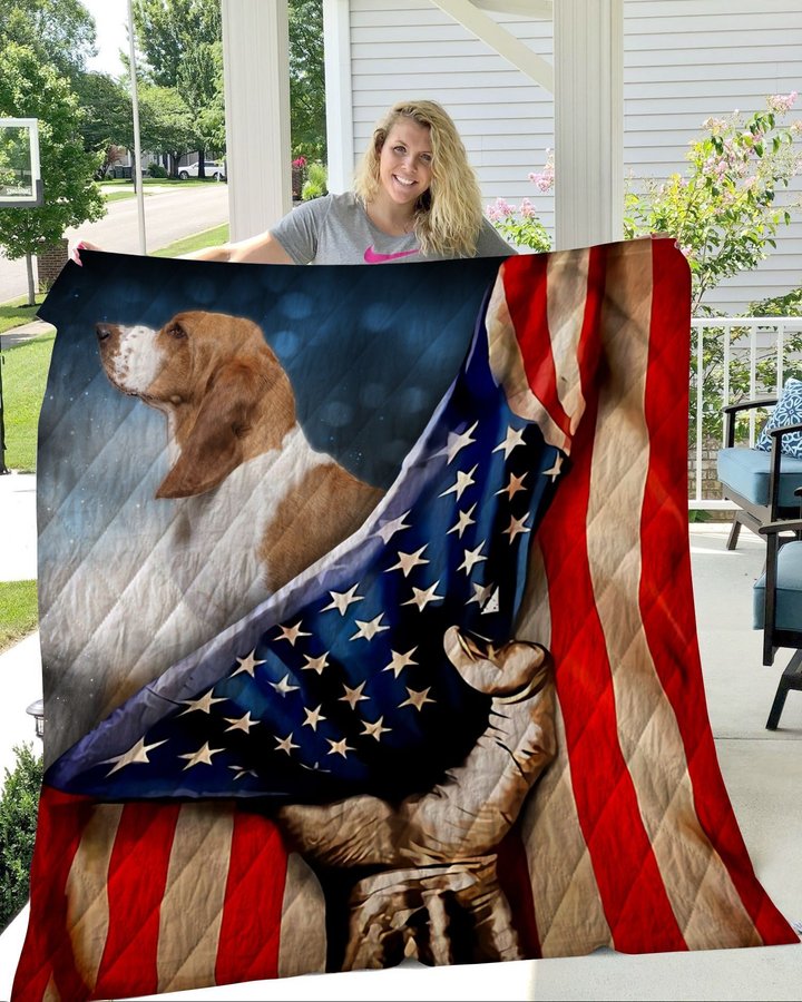THQDOG54004 Basset Hound Quilt Blanket
