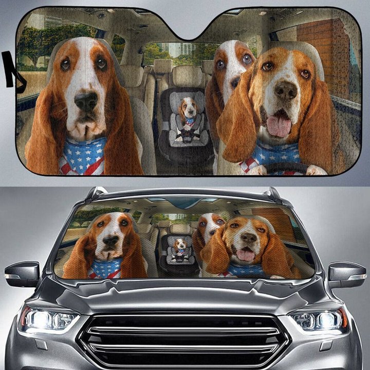 CHC2001 Basset Hound Car Sun shade