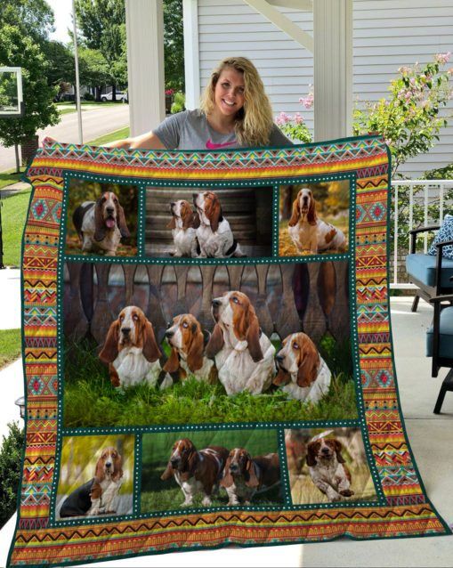 QUI15009 Basset Hound Quilt Blanket