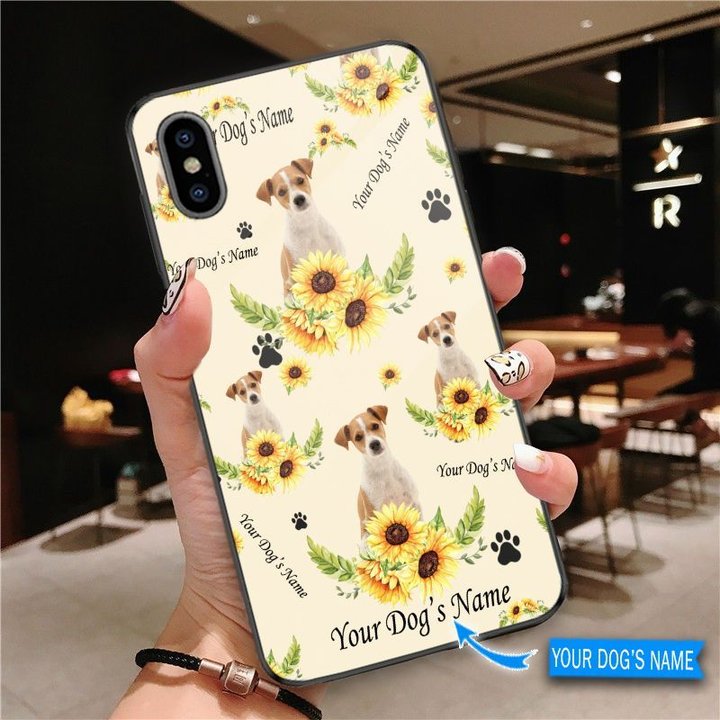 DUP1008 Jack Russell Terrier Personalized Glass Phone Case