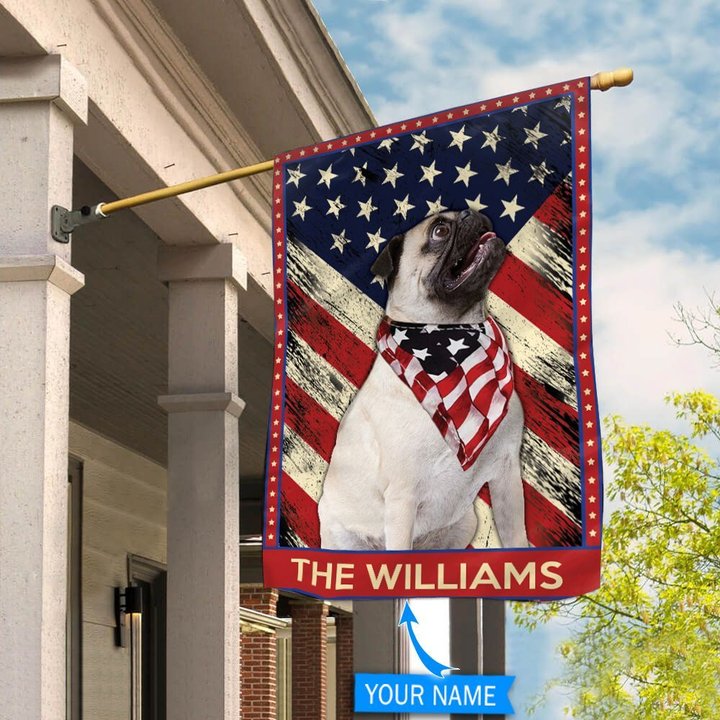 DIF4025-Pug Personalized Flag