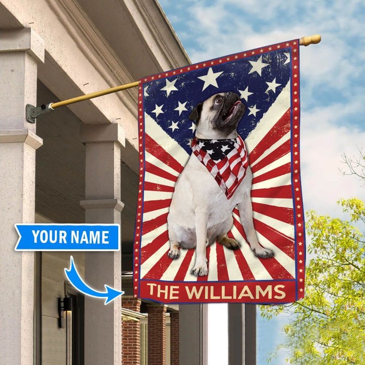 DIF3029-Pug Personalized Flag