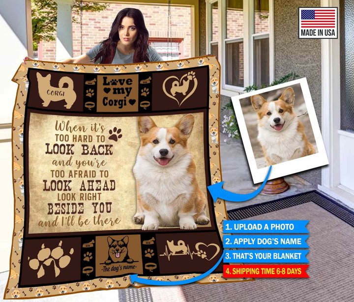 THUSAB1000 Corgi Personalized Fleece Blanket – Made in USA
