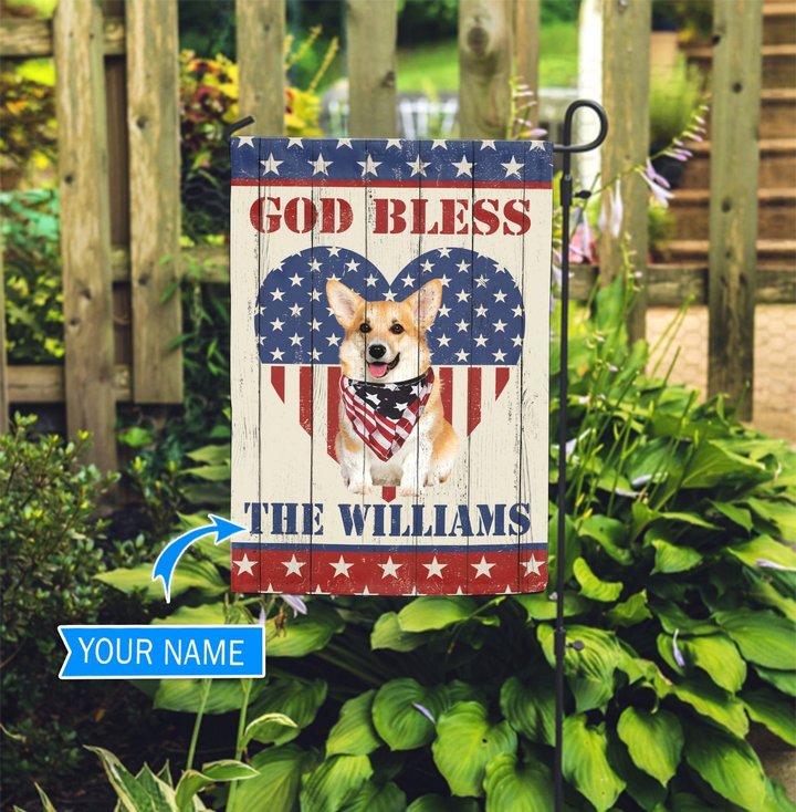 TUF0304 Corgi Personalized Garden Flag