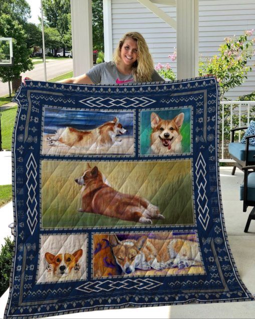 QUI8003 Corgi Quilt Blanket