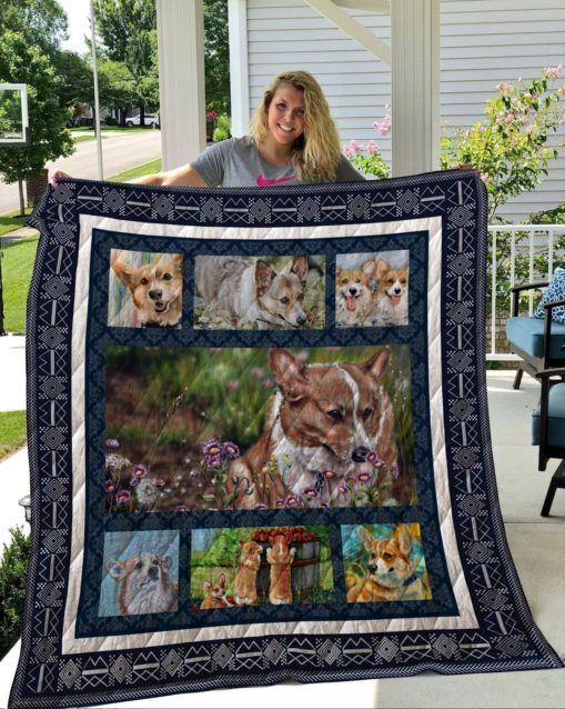 QUI8001 Corgi Quilt Blanket