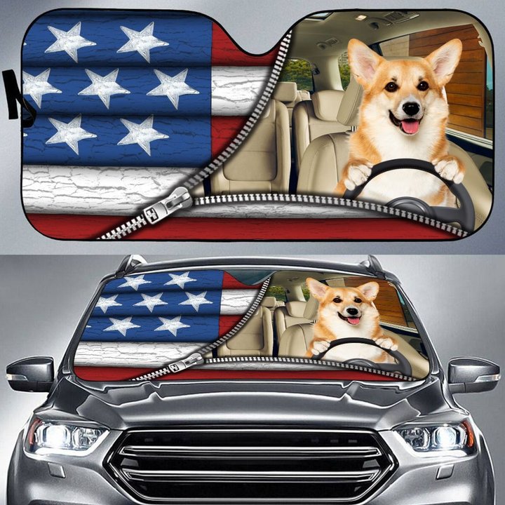 DIC4006-Corgi Car Sun shade