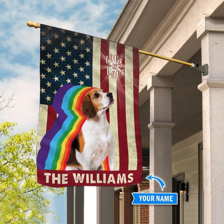 MHFCHO401 Beagle LGBT Personalized Flag