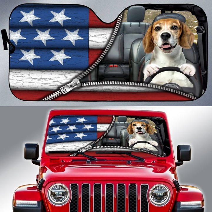 DIC0408015-Beagle-JE-EP Car Sun shade