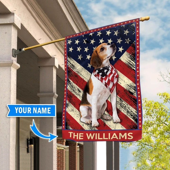DIF4004-beagle Personalized Flag