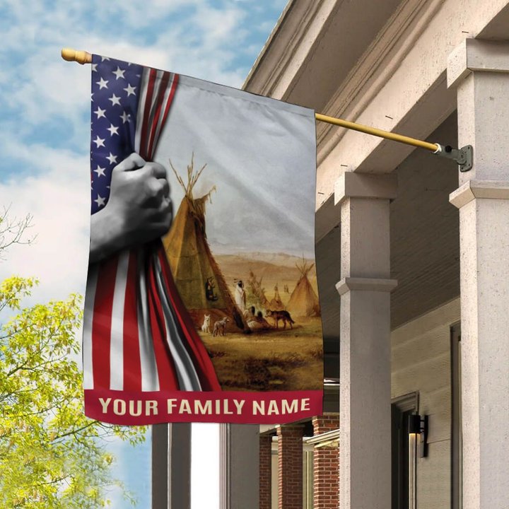 TRF20071502 Native American Personalized Flag