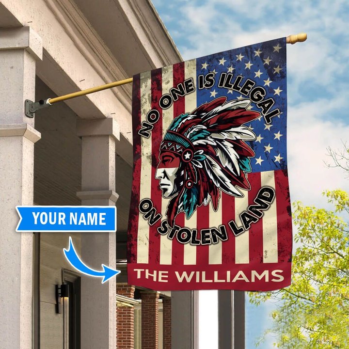 DIF14003-native american flag us Personalized Flag