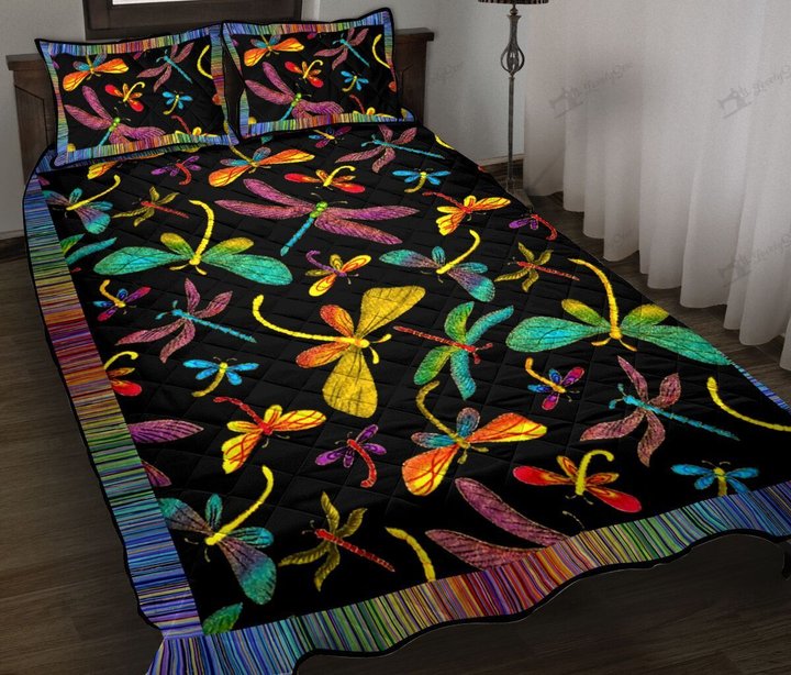 BIE0101 COLORFUL DRAGONFLY Quilt Bed Set
