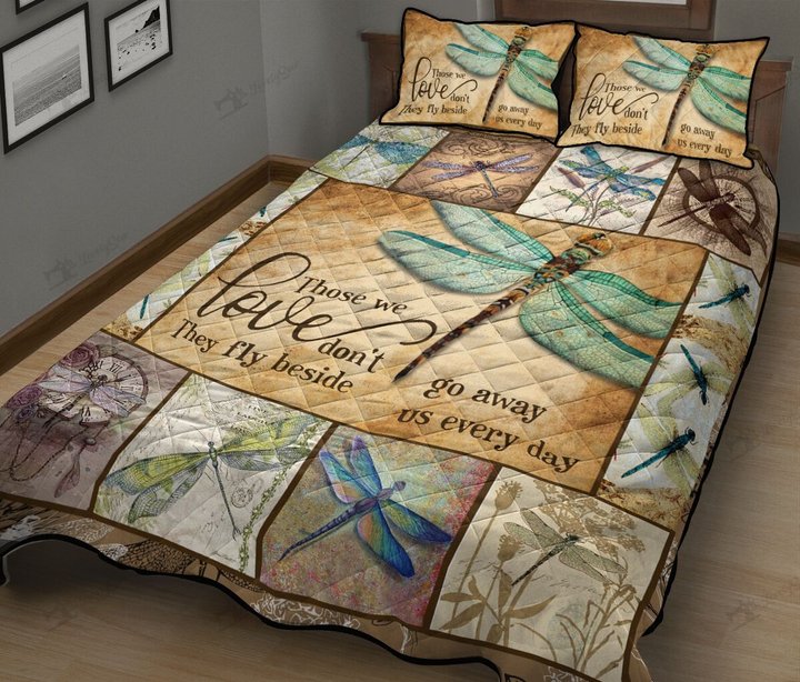 BIE0301 DRAGONFLY Those we love don't go away Quilt Bed Set
