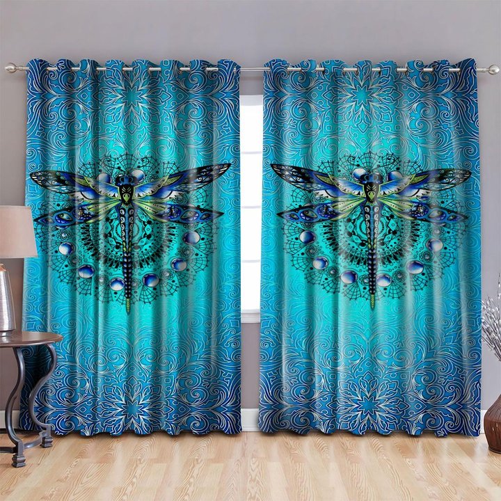 BIW0601 Blue Dragonfly WINDOW CURTAINS