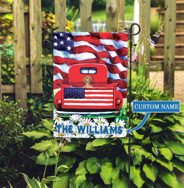 CHFD0312 Dachshund Personalized Garden Flag