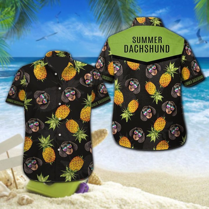 MHTCHO1003 - MHOCHO1003 Summer Black Dachshund Hawaii Set