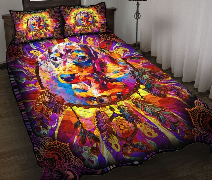 CHED1004 Dachshund Quilt Bed Set