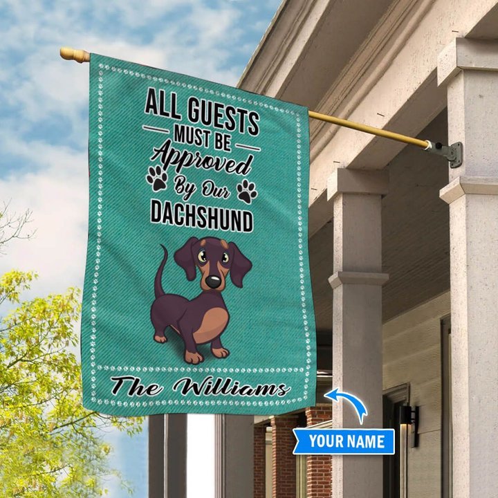 BIF20083101 Dachshund All Guests Approved Personalized Flag