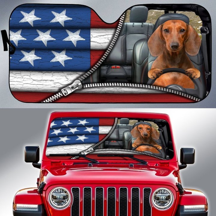 DIC0408008-Dachshund-JE-EP Car Sun shade