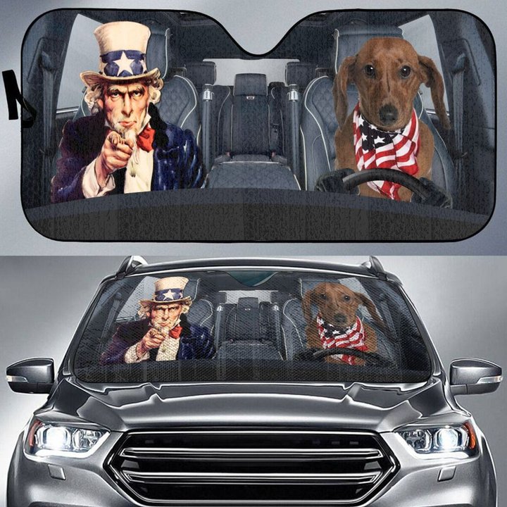 CHC1015 Dachshund Car Sun shade