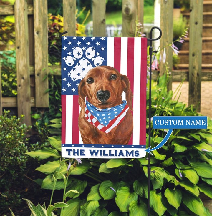 CHFD0407 Dachshund Personalized Garden Flag