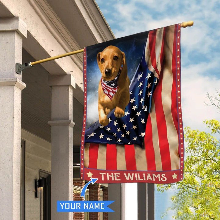 CHFD1006 Dachshund Personalized House Flag