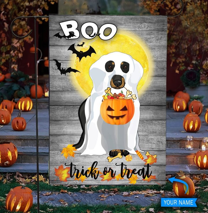 DVF20081102 Boo Dachshund Trick or Treat Flag