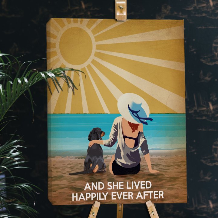 BID20070104 Dachshund And She Lived Happily Ever After Matte Canvas