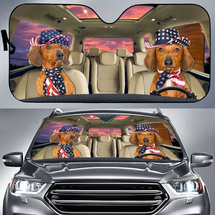 THC0111 Dachshund Car Sun Shade