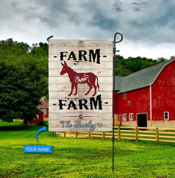 BIF20072105 Donkey Farm Sweet Farm Personalized Flag