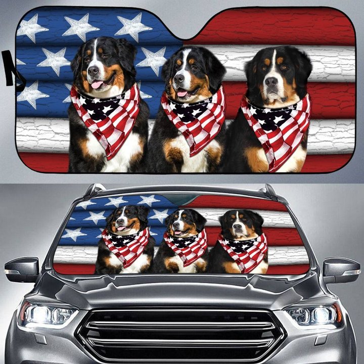 DIC5004-Bernese Mountains Car Sun shade