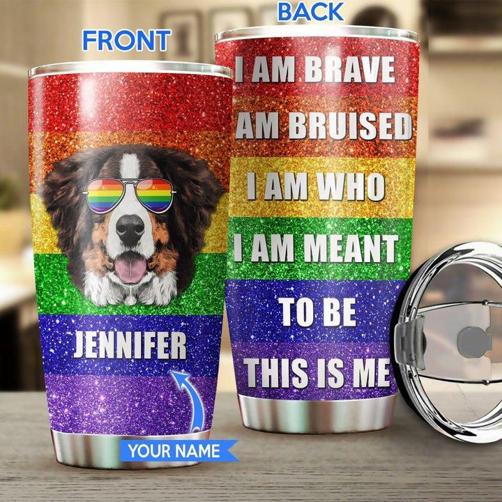 MHUCHO102 Bernese Mountain Dog LGBT Personalized Stainless Steel Tumbler