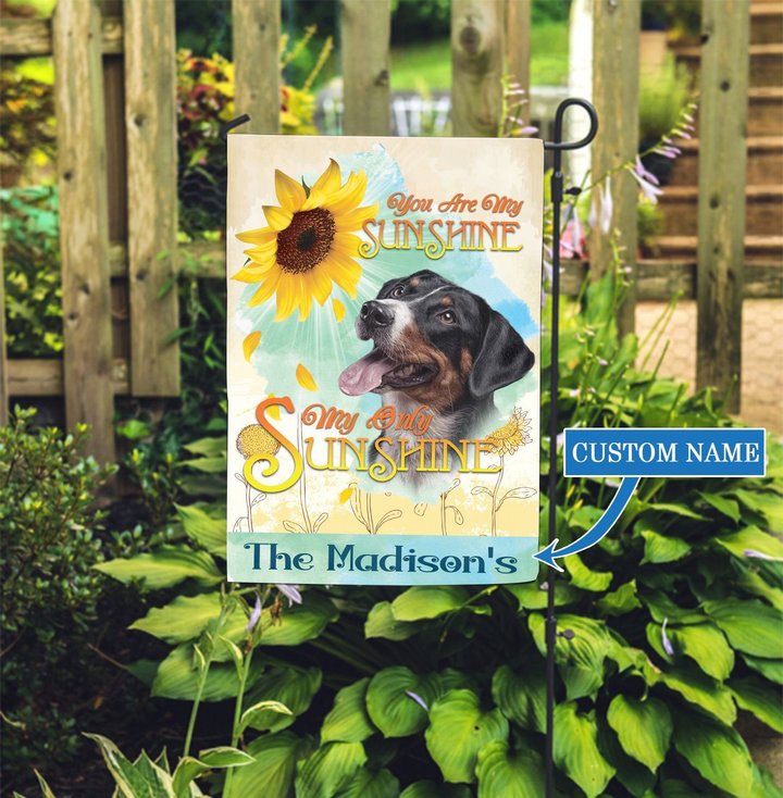 DUF0105 Bernese Mountain Dog Sunflower Personalized Garden Flag