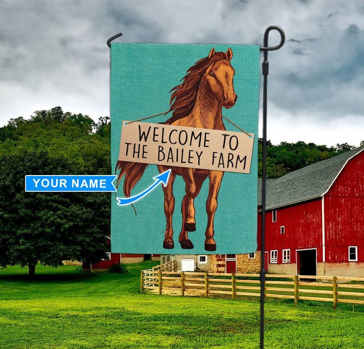 THF20071802 Horse - Welcome Personalized Garden Flag