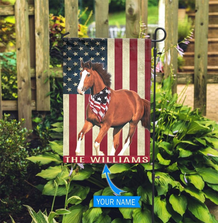 BIF0612 Horse Personalized Garden Flag