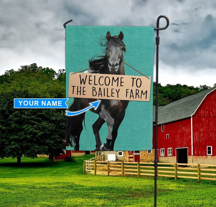 THF20072001 Horse - Welcome Personalized Garden Flag