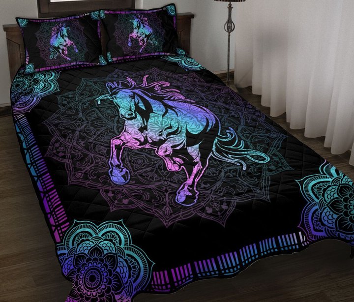 Horse Quilt Bed Set & Quilt Blanket THE20070706-THQ20070706