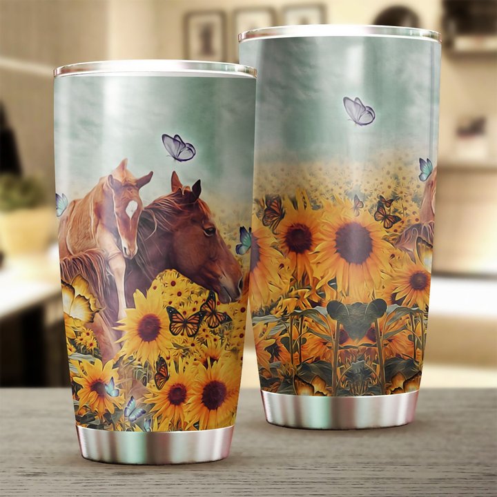 THU0124 Tumbler Horse Sunflower