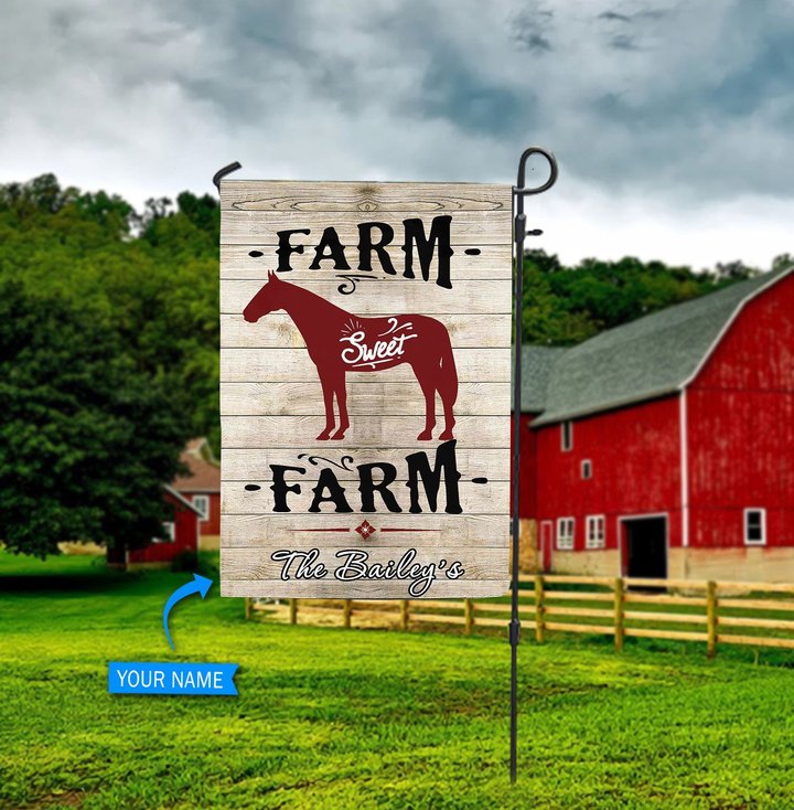 BIF20072107 Horse Farm Sweet Farm Personalized Flag