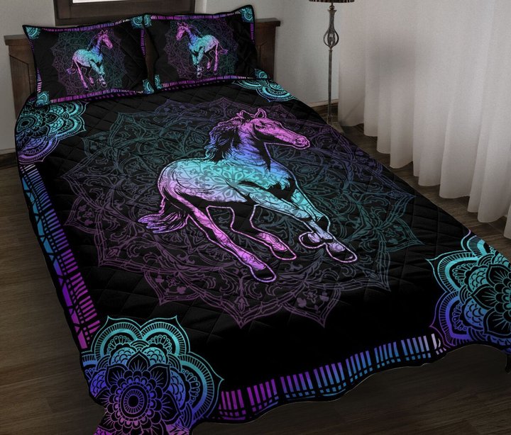Horse Quilt Bed Set & Quilt Blanket THE20070704-THQ20070704