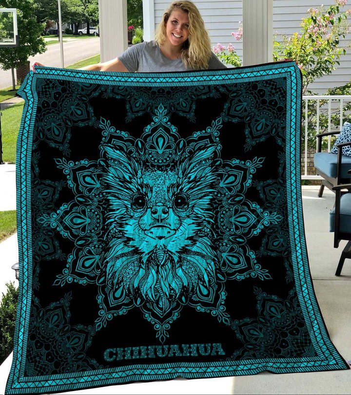 MHQD2001 Chihuahua Mandala Quilt Blanket