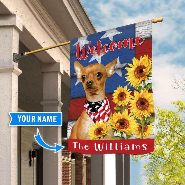 DIF12004-Chihuahua Personalized Flag